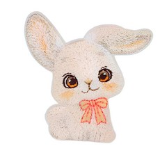 비브랜드 12 띠 접착식 와펜 동물 자수 패치, 3개, 토끼