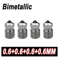 밤부랩 노즐 P1sX1c 노즐 0.2 0.4 0.6 0.8 노즐 P1p 밤불랩스 X1 카본 밤불랩 핫엔드용, 9)Bimetallic-6666