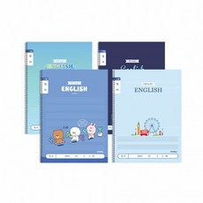 초등 슬림 영어 영어쓰기노트 영어알파벳쓰기 스프링영어노트 초등영어노트 초등영어공책 알파벳노트, 1개, 랜덤