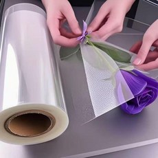 無品牌 鮮花包裝紙膜 高透防塵加厚保水全透明花束材料, 1個, 一卷,4.5絲50*10 新手試用