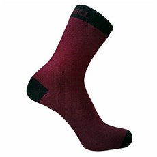 DexShell 超薄竹炭纖維中筒防水襪 高度透氣防臭 戶外運動適用, 葡萄紅色,XL, 1個