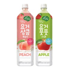웅진 요거상큼 복숭아+요거풋풋 사과 각6개씩, 1.5L, 12개