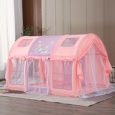 벙커텐트 두꺼운 커튼 95CM 140 DS 동굴침대 벙커 WB 실내 방한 텐트 80, 핑크 퍼플 레인보우 유니콘 망사 스타일, 140x90x95cm