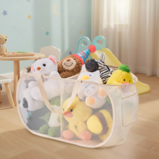 CozyLab 접이식 장난감 정리함 바구니 대용량 보관함 다용도 수납, 1개, 아이보리 2칸