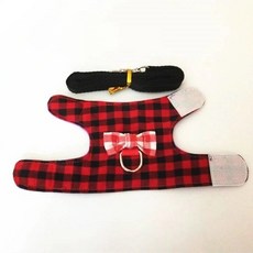 爆款下殺 用品外齣鬆鼠公主倉鼠小衣服 背帶式傢用可愛牽引繩自用寵物貂 V89L, 紅格子S號, 1個