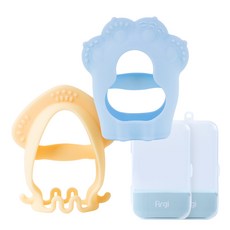 Firgi 幼兒角色牙膠系列（魷魚牙膠+鯰魚膠）, 乳黃色+淡藍色