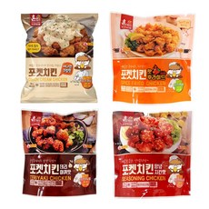 한맥 포켓치킨 4종 데리야끼 핫후라이드 양념치킨 어니언크림, 731g, 1세트