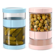 玻璃泡菜罐容器防滑乾溼分離器可倒置密封帶硅膠封蓋收納密封罐, 1個, 橄榄绿