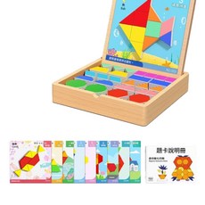 YZMY 七巧板磁力拼圖益智玩具, 中號, 1個, 1人