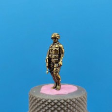 황동으로 만든 현대 특수부대 미니어처 장면 모형 군사 건물 블록 SWAT 조각상 장식품, X22 황동 재질 높이 34mm 너비 13mm