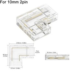 COB LED 커넥터 2핀 3핀 4핀 L코너 스트립 조명 연결 단자, COB LED 커넥터 10mm 2핀