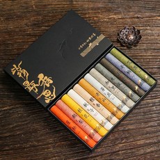 線香 家用臥室薰香, 1個, 六味組合 檀+芽+艾+鵝+桂+梔 配蓮花