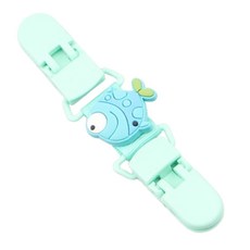 KIDS PARK 雙頭防掉夾 可愛造型奶嘴夾 嬰兒奶嘴防掉鏈 安全材質 多款可選, 2歲以下, 小魚, 1個