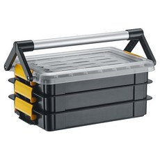 圓夢補給站 多功能儲物盒3層組-附鋁把手 KT-2638H1 分類盒 零件盒 收納盒(超商限1組), 1個, 黑色