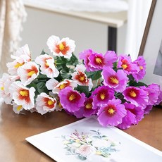 프리미엄 무궁화 성묘 조화 꽃 부쉬 24대 60cm 2컬러 추모 납골당 산소 묘지 장식 소품 수목장, 핑크, 핑크