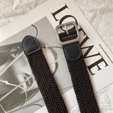 男女通用 免打孔編織帆布皮帶 潮流百搭腰帶