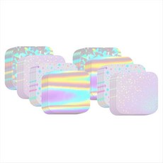 200Pcs 버튼 메이커 핀 메이커 기계 키트에 대 한 반짝이 필름을 공급 4 스타일 지우기 홀로그램 라미네이트 시트, 정사각형, 투명한