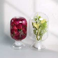 하바리움 라운드 유리 용기 투명, 1개, 500ml