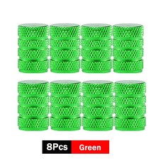 DSYCAR 8Pcs 자동차 타이어 밸브 줄기 캡 알루미늄 방진 휠 공기, Gr n