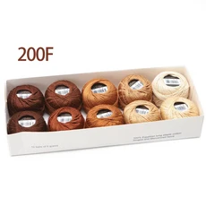 Amohilos-머서라이즈 이집트 면화 진주 실 사이즈 10 가지 색상 컬렉션 5 그램 미터 볼 세트 사용, 16 Set 200F