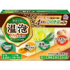 [의약부외품] 온포(ONPO) 입욕제 토로리 탄산탕 굳은 히노키욕 4종 [4종 x3정, 1개