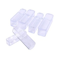 印章收納盒 6分(1.8 cm)推式印章盒 黑色 透明 加長型印章適用, 1個