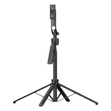 1.65米人臉追蹤自拍桿 藍牙遙控 收納袋 1/4相機接口 四軸穩定器, 黑色, 1個, L16ssF