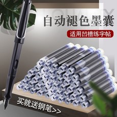 自動褪色墨水 消失墨水 練字帖專用墨囊, 1個, 袋裝/褪色墨囊10個,送練字鋼筆1支