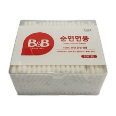 비앤비 순면면봉 유아용 사각, 200개입, 5개