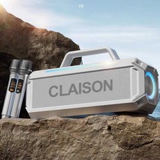 휴대용 노래방 블루투스 듀얼 무선마이크 이동식 300W, 1개, 300W 블랙 (마이크 2개)