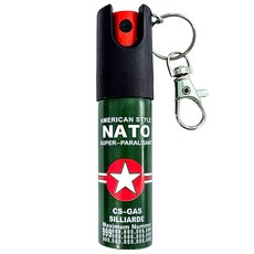NATO 防狼噴霧 鑰匙扣設計 2米射程 辣椒水, 1個
