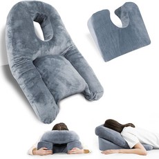 美容枕 面部朝下推拿枕 眼部手術恢復枕頭 側睡透氣 午休神器, 1個, 多功能趴睡熊貓枕,現貨批發