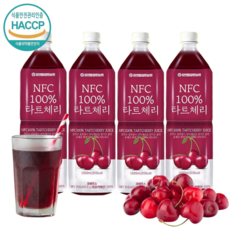 물 한방울 섞지않은 NFC 100% 튀르키예산 타트체리 주스, 4개, 1L