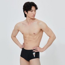 아레나 남성 크림 숏사각 BLK 실내 세트 수영복