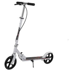 Scooter成人滑板車 兒童滑板車 青少年大輪兩輪可折疊車 都市成年青少年手刹車代步脚踏滑板車, 1個, 200加厚帶手刹白色