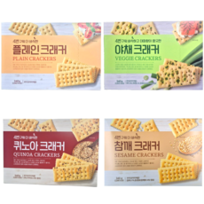 푸지안 4번구워 더 바삭한 플레인+야채+퀴노아+참깨 크래커, 1세트, 340g