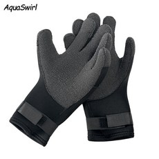 다이빙 장갑 5mm 케블라 코팅 내절단성 미끄럼방지 스노클링 스킨스쿠버 보온, 블랙