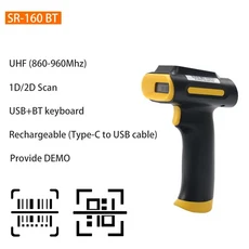 휴대용 860-960Mhz 재고 스캐너 RFID UHF 리더 1D2D, 01 SR-160 USB and BT