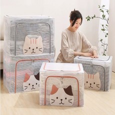 대용량 접이식 리빙박스 이불 옷 정리함, 투명, 1개