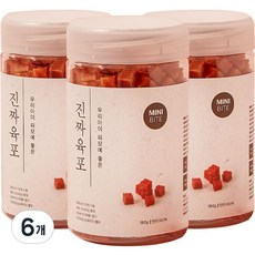 진짜육포 미니바이트 강아지 간식 져키 180g, 연어 미니바이트, 6개