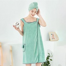 골프샤워가운 헤어 드라이타올 세트, 민트, 1개