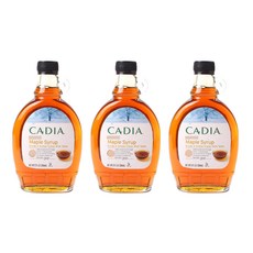 카디아 메이플 시럽 그레이드 A 앰버 컬러 리치 테이스트, 3개, 354ml