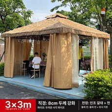 꾸꾸상점 방가로 방갈로 원두막 조립식 옥상 농막, 디럭스 모델 3x3 벽면 메쉬 포함