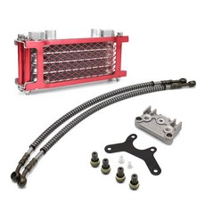 오일 쿨러 라디에이터 오토바이 냉각 원숭이 가와사키 예비 부품 먼지 자전거 모토 크로스, 1개, 1. Red 125cc 140cc