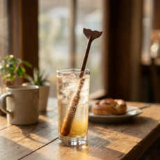 옻칠 우드 머들러 하이볼 칵테일 롱 머들러 스틱 나무 티스푼 하트 고래, 1개, 고래 220(일반 타입)