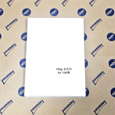 180g 모조지 A4사이즈 100매 백상지 무지 상장용지, A4, 1개