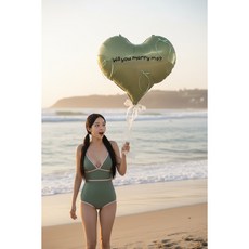 좋은날파티 빅하트풍선 래터링 하트호일 프로포즈 생일파티용품 기념일 생신용품 축하선물 이벤트, 1세트, 3번 올리브크림