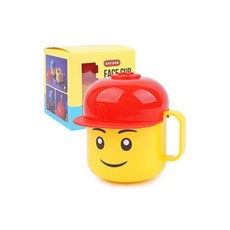 옥스포드 얼굴한손컵 양손컵 뚜껑컵, 옥스포드 캡얼굴한손컵_레드, 1개