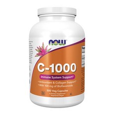 NOW Foods 維生素C-1000生物類黃酮素食膠囊, 1罐, 500顆