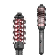 DAN Technology 에어브러시 볼륨드라이기 스타일러 1.5인치 열 브러시 듀얼 전압 가열 원형 블로우아웃 룩을 위한 컬링 PTC 패스트 스타일 세라믹 브러시로 모발을 더, DAN Technology 에어브러시 볼륨드라이기 스타, Black